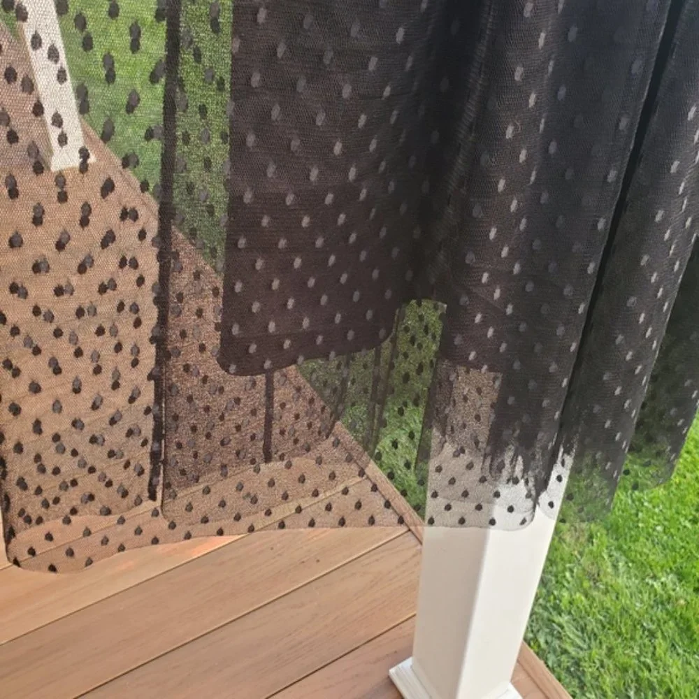 Express Velvet Bodice Polka Dot Tulle Midi Dress Black Party Formal Classic S - Picture 8 of 11